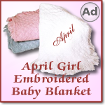 April Girl Embroidered Woven Cotton Baby Blanket